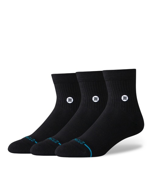 STANCE(スタンス)の「【STANCE/スタンス】クォーターソックス3足セット / ギフトにも最適! / ICON QUARTER 3 PACK(ソックス/靴下・メンズ・ホワイト/ブラック・SMALL/LARGE)」の2枚目の写真