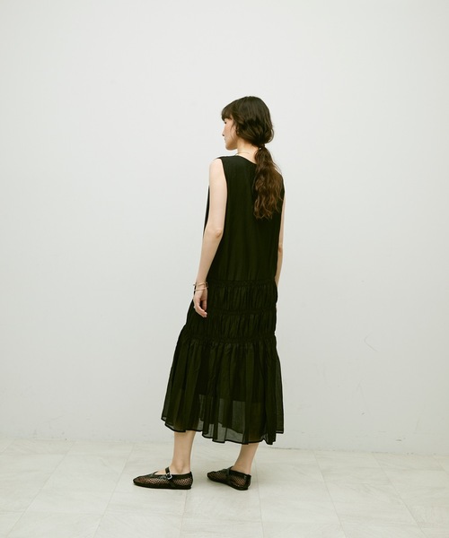 セール】Gathered-line dress / ギャザーラインドレス