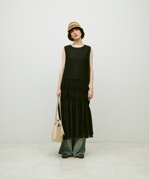 セール】Gathered-line dress / ギャザーラインドレス