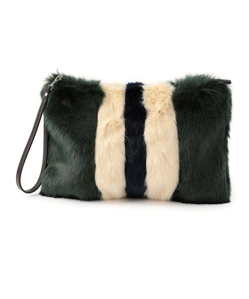 BEAUTY&YOUTH UNITED ARROWS(ビューティーアンドユースユナイテッドアローズ)の「BY Chic Choc ラインフェイクファークラッチ◆(クラッチバッグ・レディース・ベージュ/ダークグリーン・フリー)」の11枚目の写真