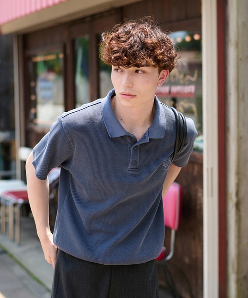 kutir（クティール）の「DRAWCORD THERMAL POLO SHIRT／ドローコードサーマルポロシャツ（ポロシャツ・メンズ・ネイビー/ブラック/杢グレー/グレー・MEDIUM/LARGE）」の9枚目の写真