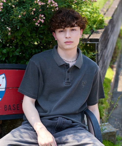 kutir（クティール）の「DRAWCORD THERMAL POLO SHIRT／ドローコードサーマルポロシャツ（ポロシャツ・メンズ・ネイビー/ブラック/杢グレー/グレー・MEDIUM/LARGE）」の11枚目の写真