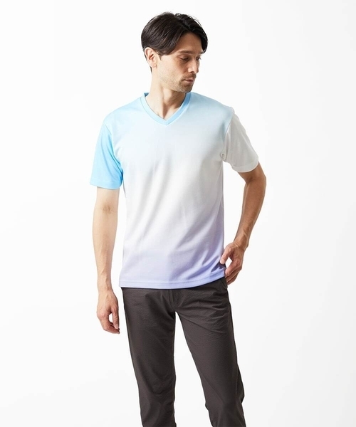 MK MICHEL KLEIN HOMME （エムケーミッシェルクランオム）の「グラデーションカットソー（Tシャツ/カットソー・メンズ・ネイビー/ピンク/ブルー・46/48/51）」の2枚目の写真