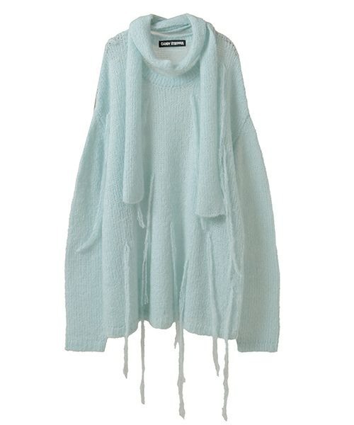 Candy Stripper（キャンディストリッパー）の「SHAGGY FRINGE ニット（ニット/セーター・レディース・チャコール/ライトブルー/グレー・FREE）」の20枚目の写真