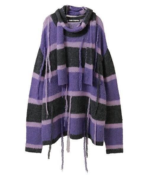 Candy Stripper（キャンディストリッパー）の「SHAGGY FRINGE ニット（ニット/セーター・レディース・チャコール/ライトブルー/グレー・FREE）」の21枚目の写真