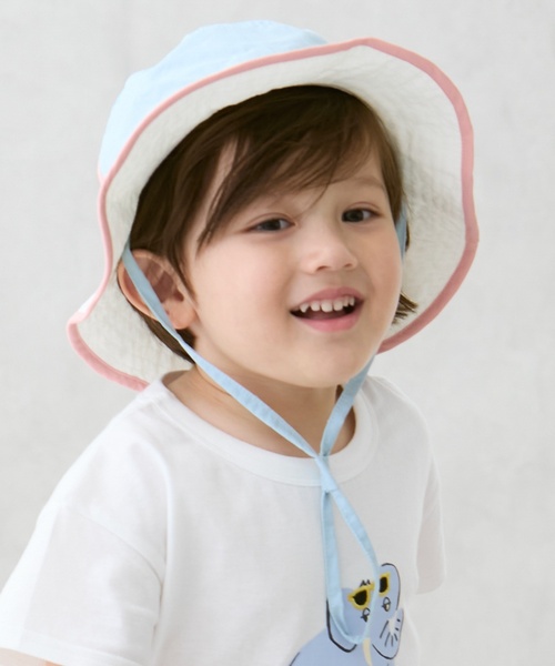 petit main（プティマイン）の「【透湿撥水】アドベンチャーハット（ハット・キッズ・ブルー/カラフル・54cm/50cm）」の2枚目の写真