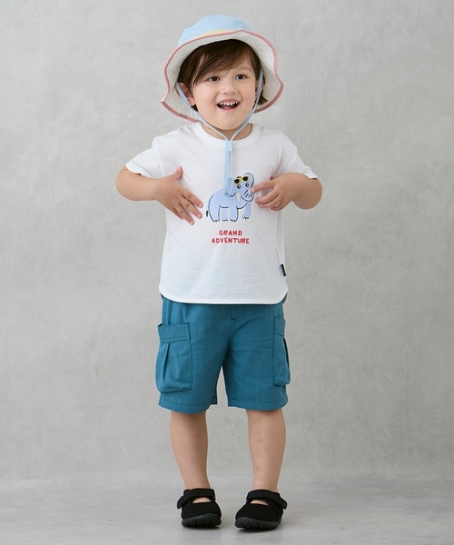 petit main（プティマイン）の「【透湿撥水】アドベンチャーハット（ハット・キッズ・ブルー/カラフル・54cm/50cm）」の4枚目の写真