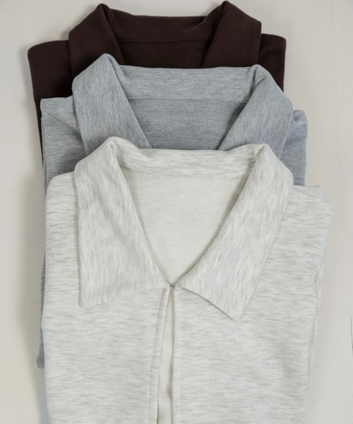 lawgy(ラウジー)の「over size polo like tops / オーバーサイズポロライクトップス(Tシャツ/カットソー・レディース・ブラウン/オートミール/ヘザーグレー・FREE)」の11枚目の写真