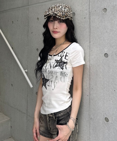 セール】asymmetry rock print Tshirt（Tシャツ/カットソー）｜ZIPPER