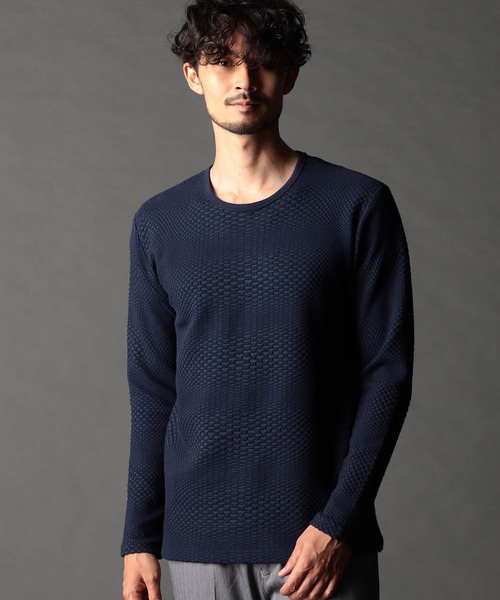 NICOLE CLUB FOR MEN(ニコルクラブフォーメン)の「ジオメトリックブリスタープルオーバー(その他トップス・メンズ・ブラック×グレー/ネイビー系/オフホワイト/ブラック/ホワイト系・X-LARGE/LARGE/MEDIUM)」の5枚目の写真