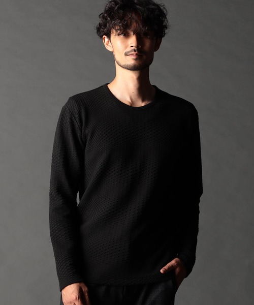 NICOLE CLUB FOR MEN(ニコルクラブフォーメン)の「ジオメトリックブリスタープルオーバー(その他トップス・メンズ・ブラック×グレー/ネイビー系/オフホワイト/ブラック/ホワイト系・X-LARGE/LARGE/MEDIUM)」の3枚目の写真
