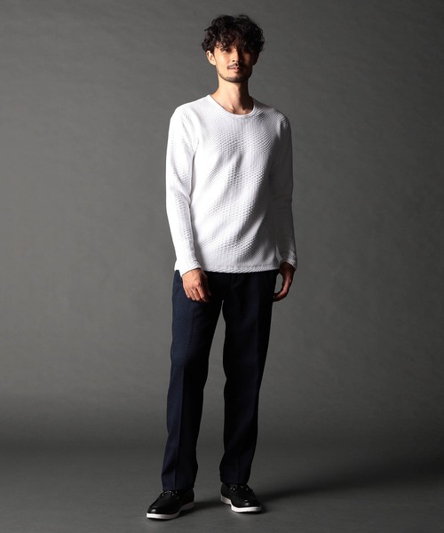 NICOLE CLUB FOR MEN(ニコルクラブフォーメン)の「ジオメトリックブリスタープルオーバー(その他トップス・メンズ・ブラック×グレー/ネイビー系/オフホワイト/ブラック/ホワイト系・X-LARGE/LARGE/MEDIUM)」の6枚目の写真