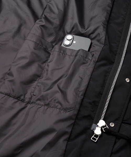 Sandinista（サンディニスタ）の「Supplex Nylon Mods Coat POLARTEC ALPHA / ポーラテック中綿入りモッズコート（モッズコート・メンズ・オリーブ/ブラック・LARGE/MEDIUM/SMALL）」の5枚目の写真