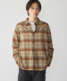 City Ambient Products: 〈洗濯機可能〉レギュラー プリント フランネル チェック シャツ