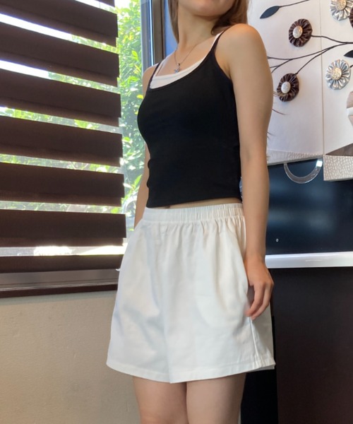 Loco Ocean（ロコオーシャン）の「レイヤードライク クロスバックキャミソール 夏服（キャミソール・レディース・イエロー/ブラック・FREE）」の3枚目の写真