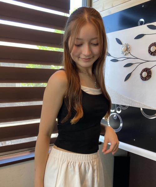 Loco Ocean（ロコオーシャン）の「レイヤードライク クロスバックキャミソール 夏服（キャミソール・レディース・イエロー/ブラック・FREE）」の14枚目の写真