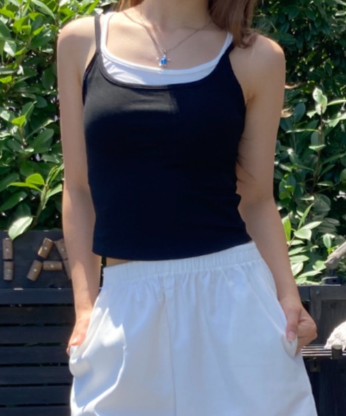 Loco Ocean（ロコオーシャン）の「レイヤードライク クロスバックキャミソール 夏服（キャミソール・レディース・イエロー/ブラック・FREE）」の15枚目の写真