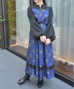 NON TOKYO/ノントーキョー】PRINT RIB NOSLEEVE ONE-PIECE
