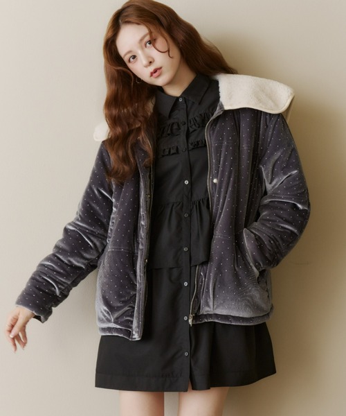 セール】ラインストーンボアブルゾン（ブルゾン）｜Olu.（オルドット