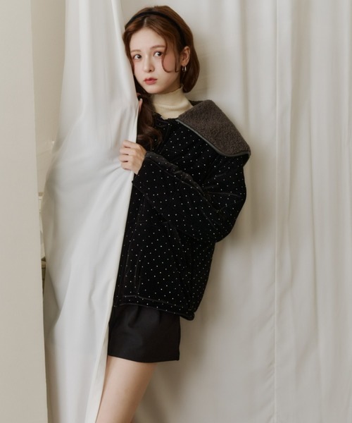 ラインストーンボアブルゾン（ブルゾン）｜Olu.（オルドット）の