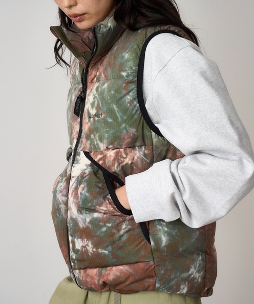 TAITRAS チェック柄ダウンベスト ファー付き TAITRAS チェック柄ダウンベスト ファー付き