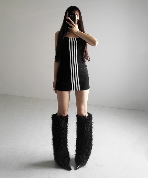 me+em select（ミームセレクト）の「４ラインタイトミニキャミワンピース ／ 4 line tight mini cami onepiece（ワンピース・レディース・ブラック・FREE）」の10枚目の写真