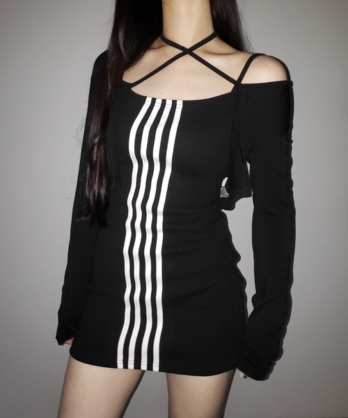 me+em select（ミームセレクト）の「４ラインタイトミニキャミワンピース ／ 4 line tight mini cami onepiece（ワンピース・レディース・ブラック・FREE）」の20枚目の写真