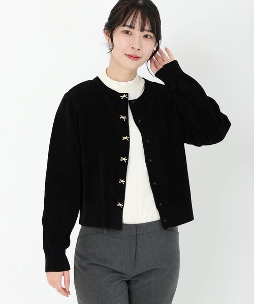 シェニールベロア_ベロアモールニットカーディガン（カーディガン