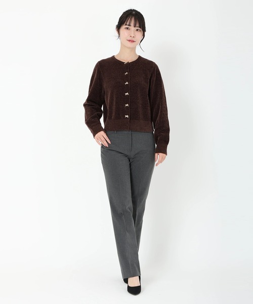 シェニールベロア_ベロアモールニットカーディガン(カーディガン シェニールベロア_ベロアモールニットカーディガン(カーディガン