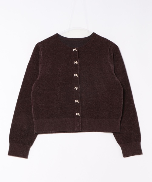 シェニールベロア_ベロアモールニットカーディガン（カーディガン