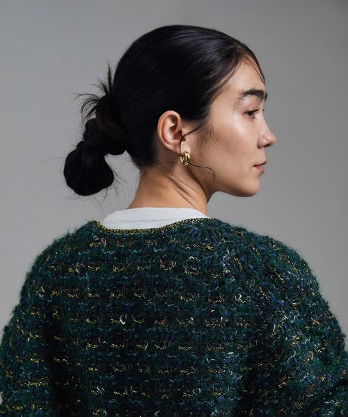 ツイードニットVネックジャケット（カーディガン/ボレロ）｜SALON adam