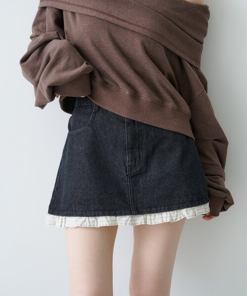 Kastane（カスタネ）の「フリルデニムミニスカート（スカート）」 - WEAR
