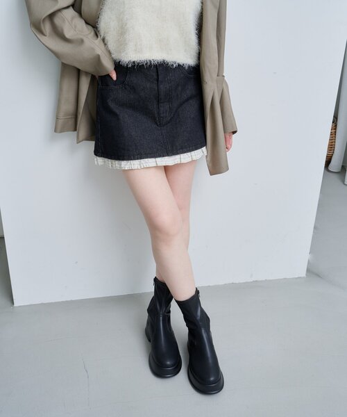 セール】フリルデニムミニスカート（スカート）｜Kastane（カスタネ
