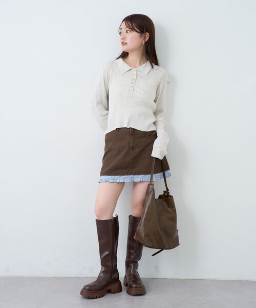 セール】フリルデニムミニスカート（スカート）｜Kastane（カスタネ