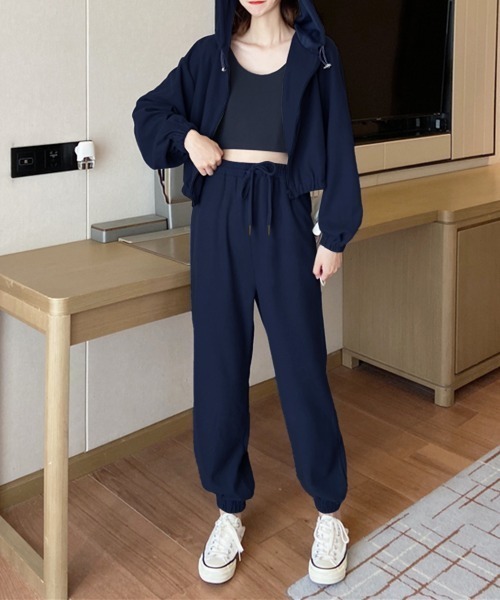 セール】3点セットルームウェア クロップド丈パーカー＆ミニ