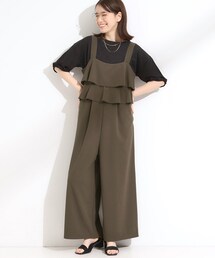 DRESKIP（ドレスキップ）の「【洗える/S-LL】ティアードフリルサロペット（サロペット/オーバーオール）」