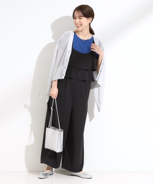 DRESKIP（ドレスキップ）の「【洗える/S-LL】ティアードフリルサロペット（サロペット/オーバーオール・レディース・ブラウン系その他/ブラック・02/01/04/03）」の5枚目の写真