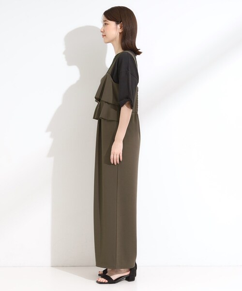 DRESKIP（ドレスキップ）の「【洗える/S-LL】ティアードフリルサロペット（サロペット/オーバーオール・レディース・ブラウン系その他/ブラック・02/01/04/03）」の12枚目の写真