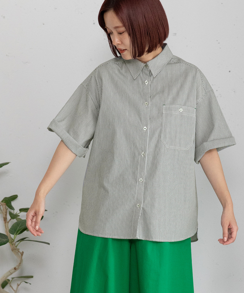 POU DOU DOU(プードゥドゥ)の「JOiEバックロゴ刺繍シャツ(シャツ/ブラウス・レディース・ブルー系/ブラック/オフホワイト・M)」の22枚目の写真