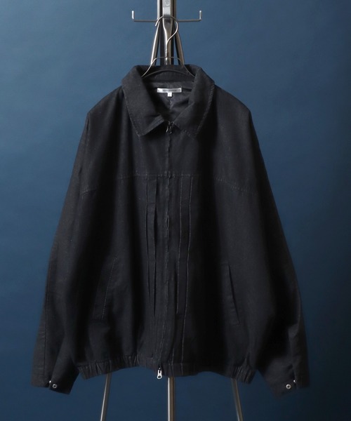 ANPAS(アンパス)の「Dolman Sleeve Denim Jacket One Wash Double Zip/ワンウォッシュ ドルマンスリーブ ダブルジップ デニムジャケット ブルゾン メンズ レディース(ブルゾン・メンズ・ブルー/ブラック・M/L)」の1枚目の写真
