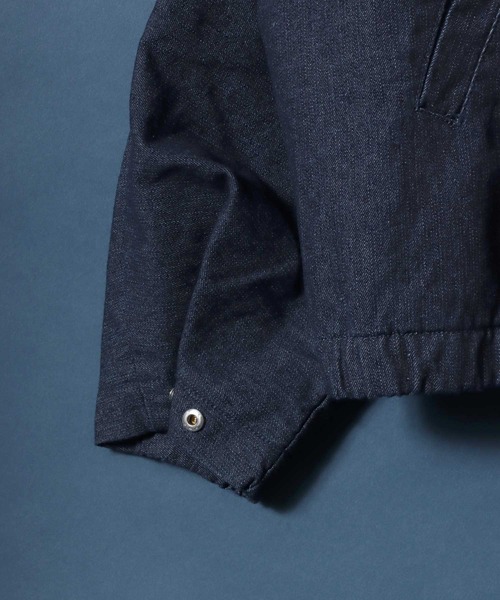 ANPAS(アンパス)の「Dolman Sleeve Denim Jacket One Wash Double Zip/ワンウォッシュ ドルマンスリーブ ダブルジップ デニムジャケット ブルゾン メンズ レディース(ブルゾン・メンズ・ブルー/ブラック・M/L)」の9枚目の写真