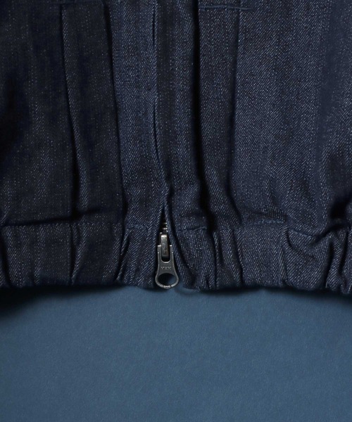 ANPAS(アンパス)の「Dolman Sleeve Denim Jacket One Wash Double Zip/ワンウォッシュ ドルマンスリーブ ダブルジップ デニムジャケット ブルゾン メンズ レディース(ブルゾン・メンズ・ブルー/ブラック・M/L)」の8枚目の写真