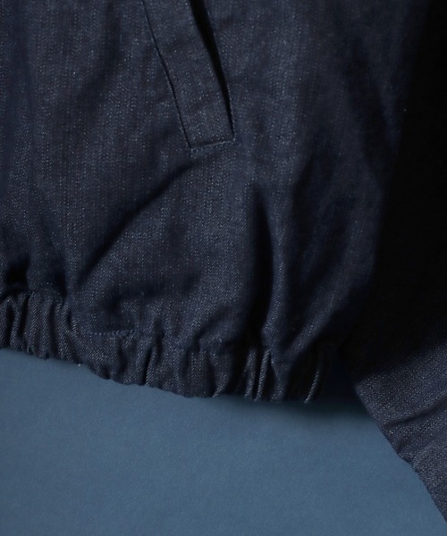 ANPAS(アンパス)の「Dolman Sleeve Denim Jacket One Wash Double Zip/ワンウォッシュ ドルマンスリーブ ダブルジップ デニムジャケット ブルゾン メンズ レディース(ブルゾン・メンズ・ブルー/ブラック・M/L)」の12枚目の写真