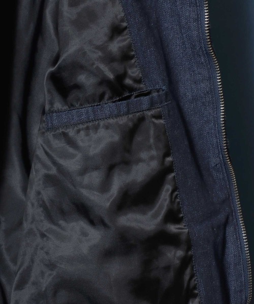 ANPAS(アンパス)の「Dolman Sleeve Denim Jacket One Wash Double Zip/ワンウォッシュ ドルマンスリーブ ダブルジップ デニムジャケット ブルゾン メンズ レディース(ブルゾン・メンズ・ブルー/ブラック・M/L)」の6枚目の写真