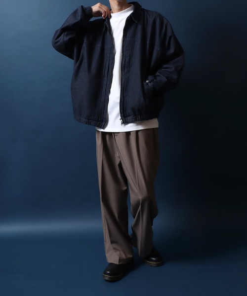ANPAS(アンパス)の「Dolman Sleeve Denim Jacket One Wash Double Zip/ワンウォッシュ ドルマンスリーブ ダブルジップ デニムジャケット ブルゾン メンズ レディース(ブルゾン・メンズ・ブルー/ブラック・M/L)」の20枚目の写真