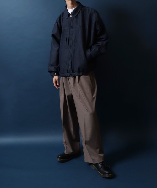 ANPAS(アンパス)の「Dolman Sleeve Denim Jacket One Wash Double Zip/ワンウォッシュ ドルマンスリーブ ダブルジップ デニムジャケット ブルゾン メンズ レディース(ブルゾン・メンズ・ブルー/ブラック・M/L)」の22枚目の写真