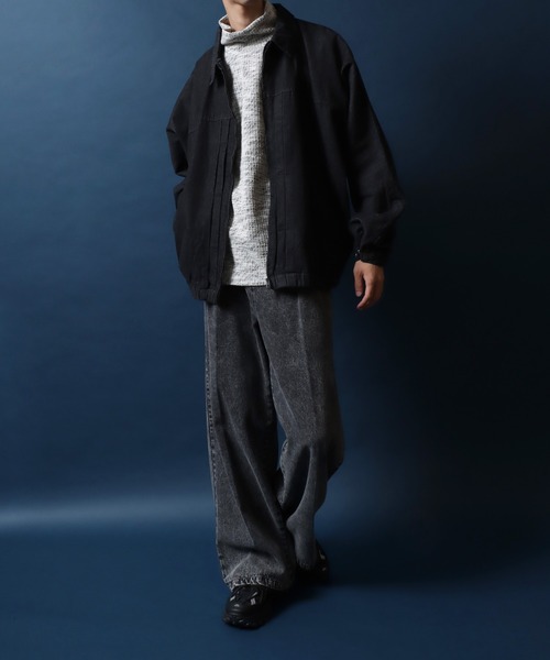 ANPAS(アンパス)の「Dolman Sleeve Denim Jacket One Wash Double Zip/ワンウォッシュ ドルマンスリーブ ダブルジップ デニムジャケット ブルゾン メンズ レディース(ブルゾン・メンズ・ブルー/ブラック・M/L)」の15枚目の写真