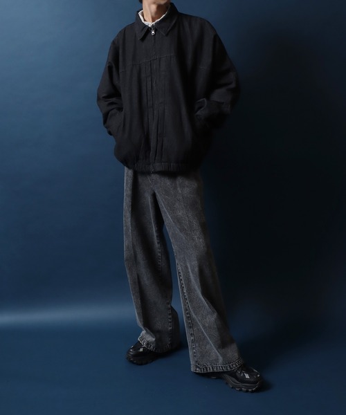 ANPAS(アンパス)の「Dolman Sleeve Denim Jacket One Wash Double Zip/ワンウォッシュ ドルマンスリーブ ダブルジップ デニムジャケット ブルゾン メンズ レディース(ブルゾン・メンズ・ブルー/ブラック・M/L)」の16枚目の写真