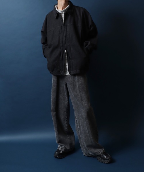 ANPAS(アンパス)の「Dolman Sleeve Denim Jacket One Wash Double Zip/ワンウォッシュ ドルマンスリーブ ダブルジップ デニムジャケット ブルゾン メンズ レディース(ブルゾン・メンズ・ブルー/ブラック・M/L)」の17枚目の写真