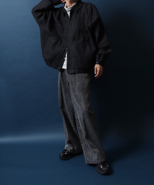 ANPAS(アンパス)の「Dolman Sleeve Denim Jacket One Wash Double Zip/ワンウォッシュ ドルマンスリーブ ダブルジップ デニムジャケット ブルゾン メンズ レディース(ブルゾン・メンズ・ブルー/ブラック・M/L)」の18枚目の写真